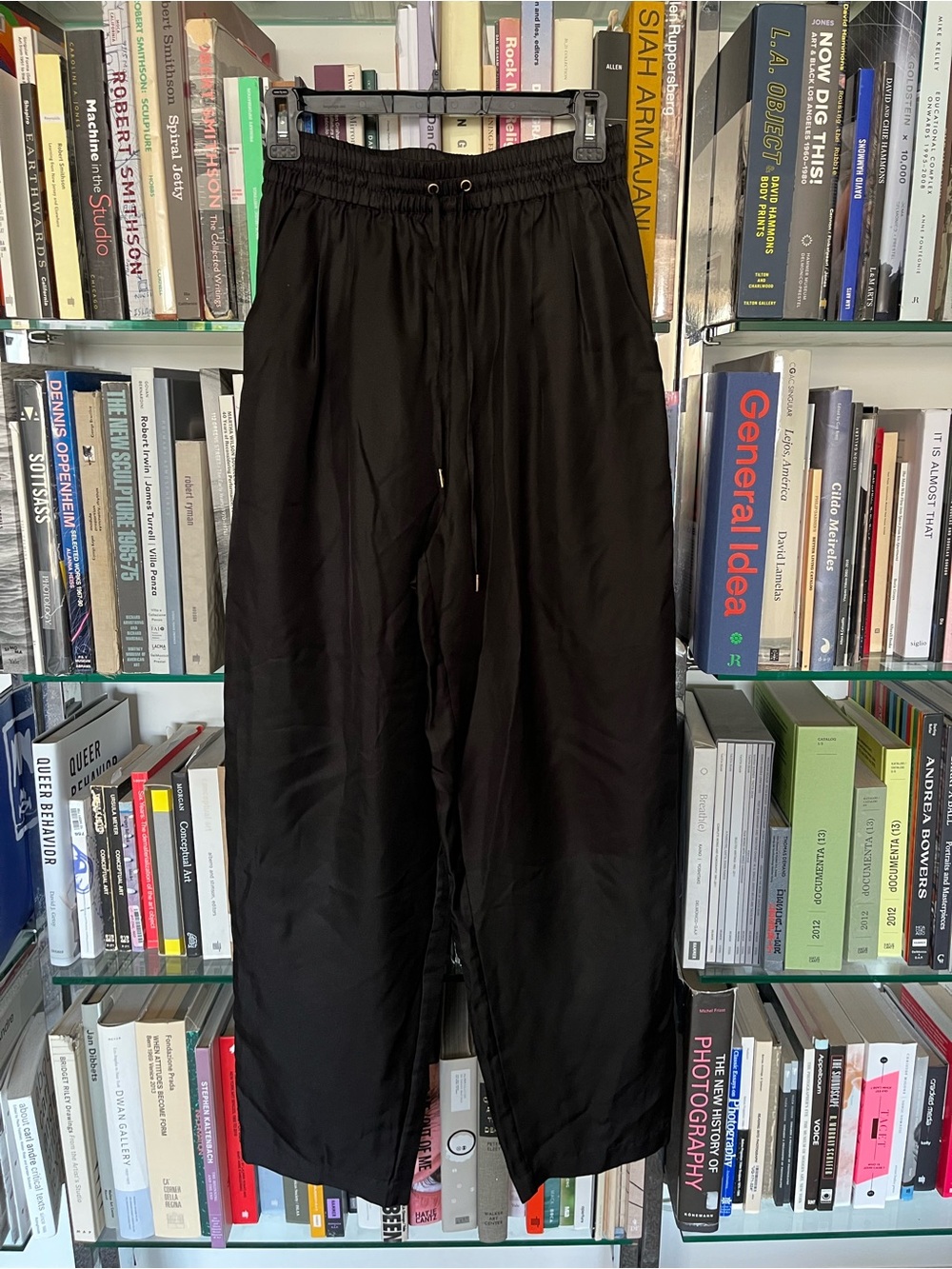 Silk Laundry Black Silk Drawstring Pants